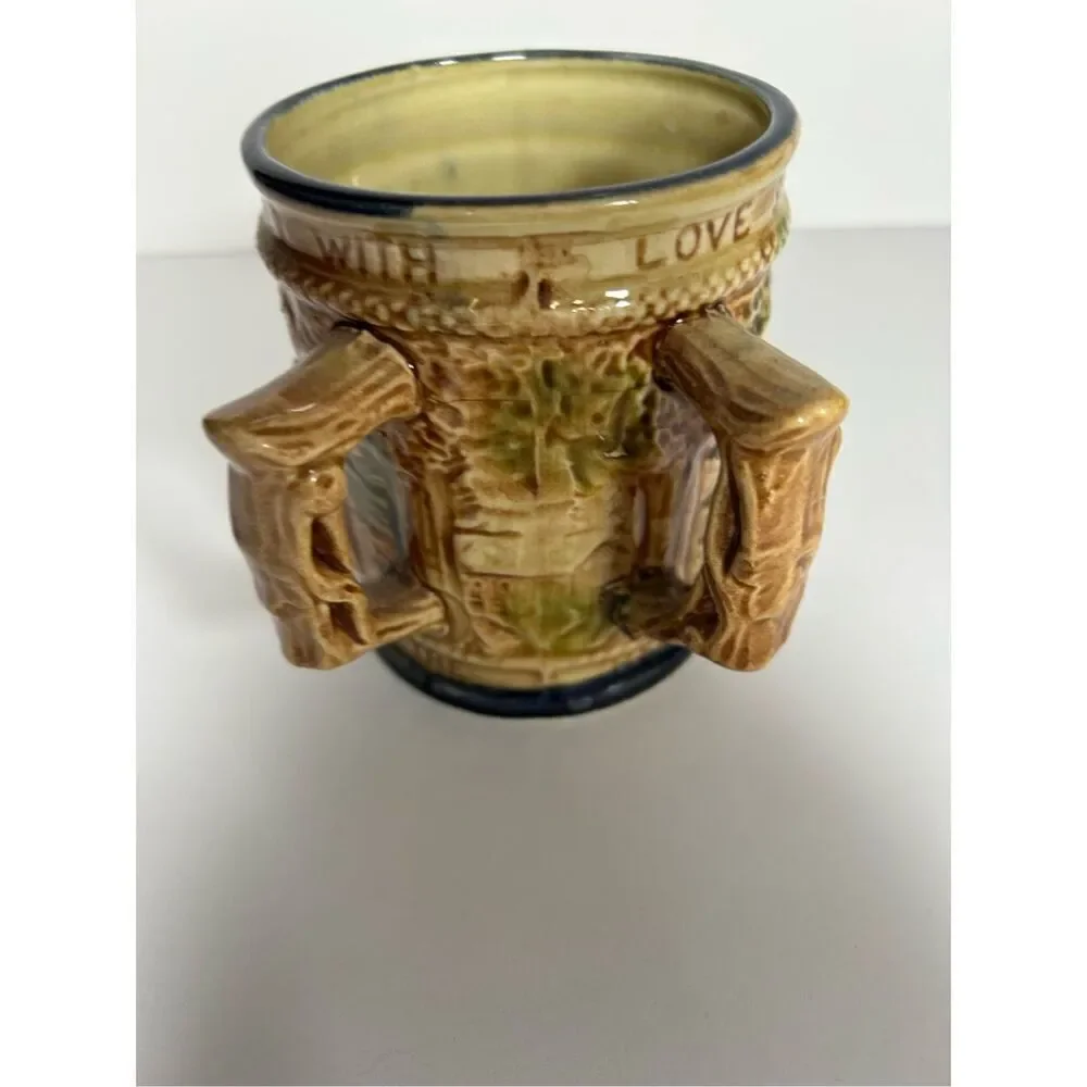 Vintage 1960s Two Handled Kissing Stein Mug Novelty